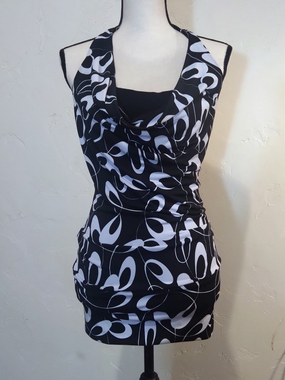 Tempted Black and White Mini Dress